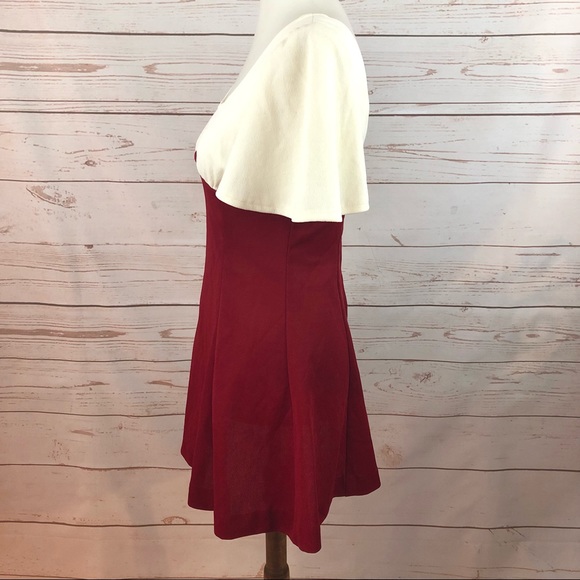 Vintage Flutter Sleeve Colorblock Mini Dress - Picture 4 of 6